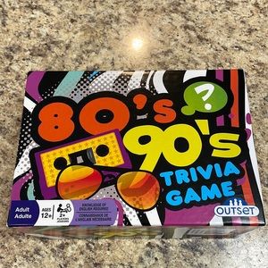 Outset 80’s 90’s Trivia Game. Ages 12 & UP.  2+Players